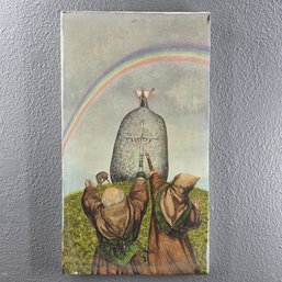 Lance Neal Signed Oil Painting On Canvas Of Saint Patrick, 18" X 10" Unframed