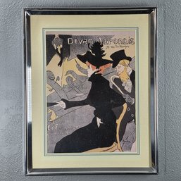 Divan Japonais By  Henri De Toulouse-Lautrec Offset Lithograph In Beveled Metal Frame