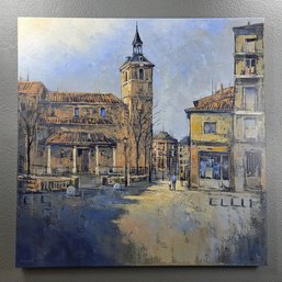 Behshad Arjomandi Signed Oil Painting On Canvas Titled Old Town IV With COA, Unframed
