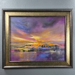 Beata Belanszky Demko Original Impressionist Oil Painting On Canvas 'Stardust', Signed