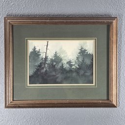 Original PNW Watercolor Painting On Paper 'Rain Forest Near Cape Alava, WA', 12.75' X 16' Framed