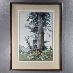 Clarice M. Miller (PNW Artist, 1924-2012) Original Watercolor Painting On Paper Of A Landscape, Signed, Framed