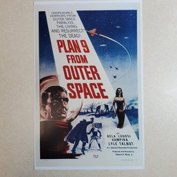 Modern 'Plan 9 From Outer Space' Movie Poster, 17' X 11'