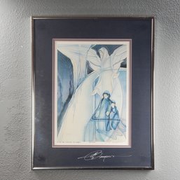 Jody Bergsma Vintage Lithograph "Some Are Attended By Angels" #138/475, Triple-Signed, Framed