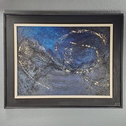 Rozanne Original Mid-Century Abstract Oil Painting On Board, Signed, 24.25' X 30.25' Framed