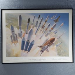 Keith Ferris Offset Lithograph '21st Century Launch Vehicles', Signed & Dated 1999 In The Print, Framed