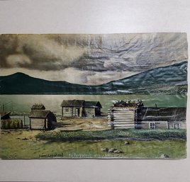 B.G. Bergstedt Original Nordic Oil Painting On Canvas 'Salmi Lappland.', Signed