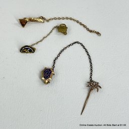 3 Vintage Pins Including An International Order Of The Rainbow Pin