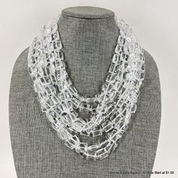 Multi-Strand Clear Acrylic Statement Necklace