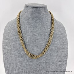Gold Ferrous Metal Chain Link Necklace