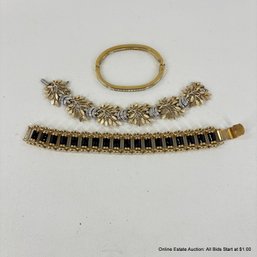 3 Bracelets Including Swarovski And Erwin Pearl