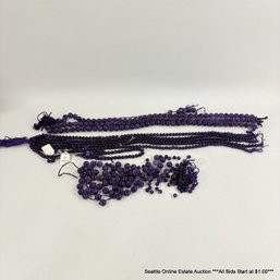 Lot Of Amethyst 0.5' And 3/8' Beads