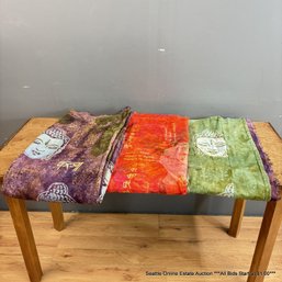 Buddhist Themed Printed And Hand Embellished Fabrics