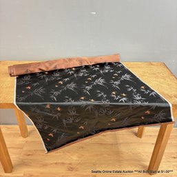 Bamboo And Butterflies Embroidered Silk Fabric