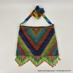 Rainbow Glass Beaded Small Crossbody Bag