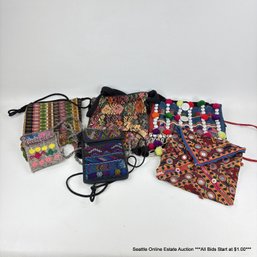 Lot Of Assorted South Asian And South American Hand Woven And Embellished Purses