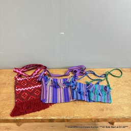 4 Pinzon And Tenejapa Mexican Hand Woven Crossbody Bags