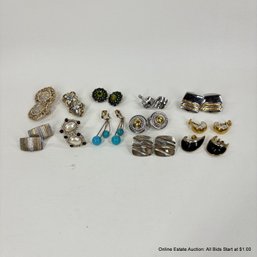Large Lot Of Clip-On Earrings Including Monet, Napier, Trifari, Vogue Jewlery, And Bergere