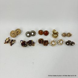 Vintage Costume Jewelry Clip-On Earrings From Miriam Haskell, Weiss, Monet, Ciner, Castlecliff, A&Z, Carnegie