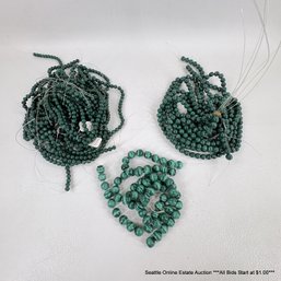 Large Lot Of Malachite Round Beads