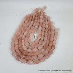 Lot Of Carved Rose Quartz 0.75' Beads