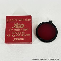 Leica Vintage Fedoo Rotfilter Hell Camera Lens Filter With Original Box