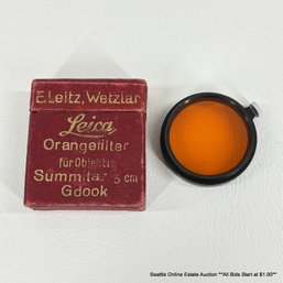 Leica Vintage Gdook Orangefilter Camera Lens Filter With Original Box