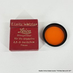 Leica Vintage Fseoo Orangefilter Camera Lens Filter With Original Box