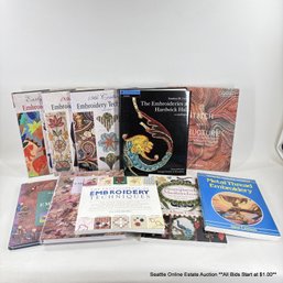 10 Embroidery  And Stumpwork Books Including The Embroideries At Hardwick Hall