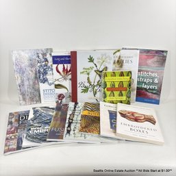 14 Stitching, Embroidery, And Fiber Art Books Including The Art Of Embroidered Butterflies