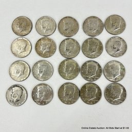 20 Kennedy Half Dollars 1966-1969, Ungraded And Circulated