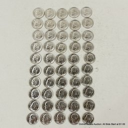 50 U.S. Dimes 1963 Ungraded And Circulated