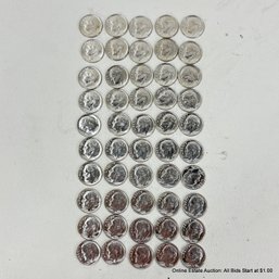 50 U.S. Dimes 1963 Ungraded And Circulated