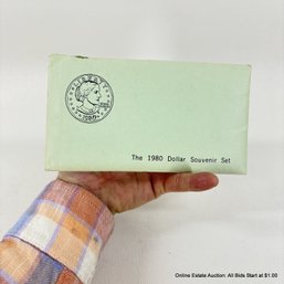 1980 Susan B. Anthony 4 Dollar Coin Set In Sealed And Branded Envelope