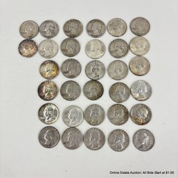 32 Ungraded And Circulated U.S. Quarters Dated 1946-1964