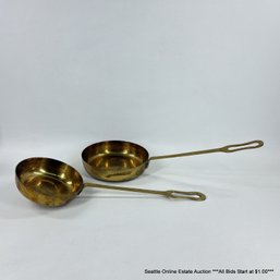 Pair Of Vintage Brass Saucepans