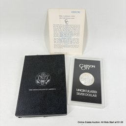 1884 90% Silver Morgan Carson City Uncirculated And Ungraded Coin