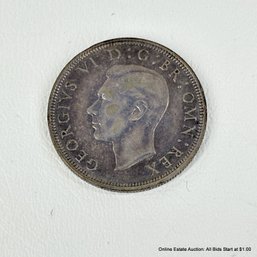 1940 50% Silver Ungraded And Circulated King George IV Half Crown Coin