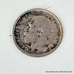 1918 .925% Sterling Silver Ungraded And Circulated Sixpence Coin