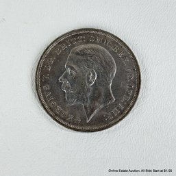 1935 Ungraded And Circulated King George 5 Silver One Crown Coin
