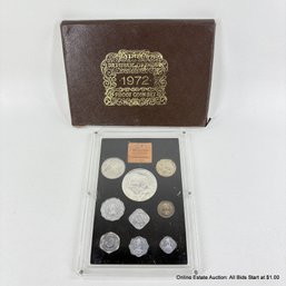 1972 The Republic Of India 10 Coin Set With A 10 Rupee 50% Silver Coin, Housed In Sealed Capsule