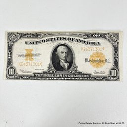 Ungraded Series 1922 U.S. $10 Gold Bank Note