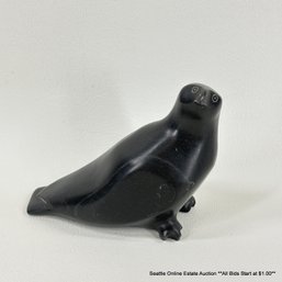 Inuit Eskimo Carved Serpentine Ptarmigan, Signed