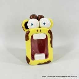 Folk Art Ceramic Open Mouth Giraffe Head Signed Erika