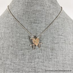 Heart Pendant On Sterling Silver Chain 8 Grams Total Weight