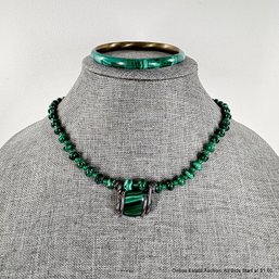 Malachite Necklace And Bracelet