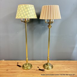 Pair Of Brass Floor Lamps, As-Is Condition (LOCAL PICKUP ONLY)