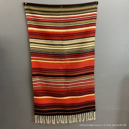 Vintage Woven Wool Wall Hanging With Pocket