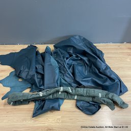 3 Large Dyed Leather Pieces Made In Austria