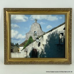 Digital Print Of A Church In Gold Frame